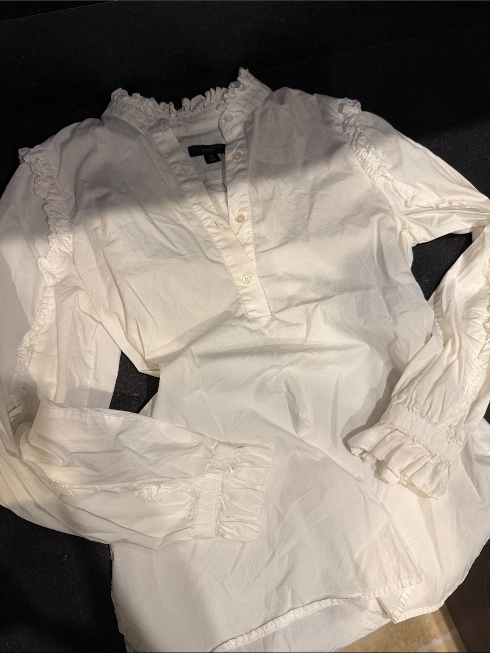 J crew frill detail button up shirt